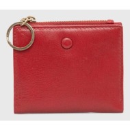 δερμάτινο πορτοφόλι answear lab γυναικεία, χρώμα: κόκκινο 100% φυσικό δέρμα