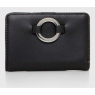 δερμάτινο πορτοφόλι sisley γυναικεία, χρώμα: μαύρο 100% φυσικό δέρμα