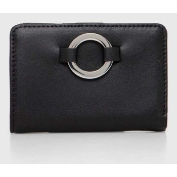 δερμάτινο πορτοφόλι sisley γυναικεία, χρώμα μαύρο 100%