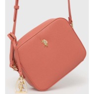 τσάντα u.s. polo assn. χρώμα: ροζ 100% poliuretan