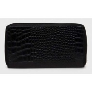 δερμάτινο πορτοφόλι answear lab γυναικεία, χρώμα: μαύρο 100% φυσικό δέρμα