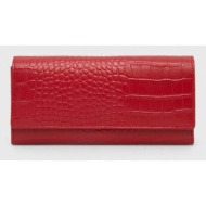 δερμάτινο πορτοφόλι answear lab γυναικεία, χρώμα: κόκκινο 100% φυσικό δέρμα