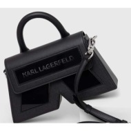 τσάντα karl lagerfeld χρώμα: μαύρο 42% ανακυκλωμένο δέρμα, 34% poliuretan, 21% ανακυκλωμένο νάιλον, 
