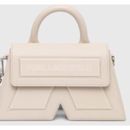 τσάντα karl lagerfeld χρώμα: μπεζ 42% ανακυκλωμένο δέρμα, 34% poliuretan, 21% ανακυκλωμένο νάιλον, 3