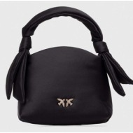 τσάντα pinko χρώμα: μαύρο υφαντικό υλικό