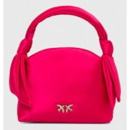 τσάντα pinko χρώμα: ροζ υφαντικό υλικό