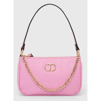 τσάντα twinset χρώμα ροζ κύριο υλικό 100%