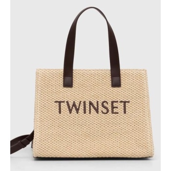 τσάντα twinset χρώμα μπεζ κύριο υλικό 50% πολυαιθυλένιο