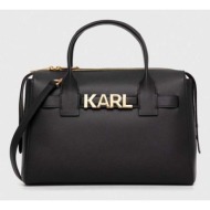 τσάντα karl lagerfeld χρώμα: μαύρο κύριο υλικό: 42% ανακυκλωμένο δέρμα, 34% poliuretan, 24% ανακυκλω