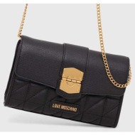 τσάντα love moschino χρώμα: μαύρο 100% pu - πολυουρεθάνη