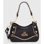 τσάντα love moschino χρώμα: μαύρο 70% δέρμα, 20% pu - πολυουρεθάνη, 10% tpu