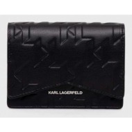 πορτοφόλι karl lagerfeld χρώμα: μαύρο κύριο υλικό: 42% ανακυκλωμένο δέρμα, 34% poliuretan, 21% ανακυ