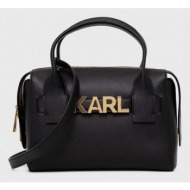τσάντα karl lagerfeld χρώμα: μαύρο 42% ανακυκλωμένο δέρμα, 34% poliuretan, 21% ανακυκλωμένο νάιλον, 