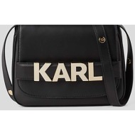τσάντα karl lagerfeld χρώμα: μαύρο κύριο υλικό: 42% φυσικό δέρμα, 34% poliuretan, 21% νάιλον, 3% πολ