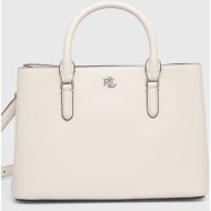δερμάτινη τσάντα lauren ralph lauren χρώμα: μπεζ, 431876725 κύριο υλικό: 100% δέρμα βοοειδών
φόδρα: 