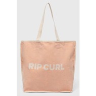τσάντα παραλίας rip curl χρώμα: πορτοκαλί 100% βαμβάκι