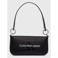 τσάντα calvin klein jeans χρώμα: μαύρο, k60k610679 100% poliuretan