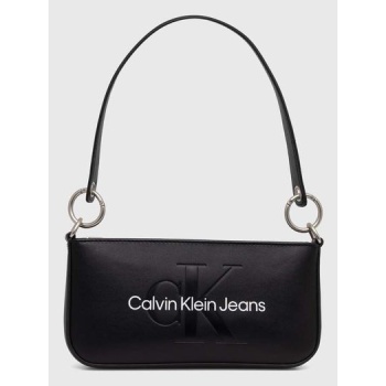τσάντα calvin klein jeans χρώμα μαύρο, k60k610679 100%