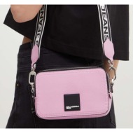 τσάντα karl lagerfeld jeans χρώμα: ροζ 100% poliuretan