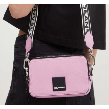 τσάντα karl lagerfeld jeans χρώμα ροζ 100% poliuretan