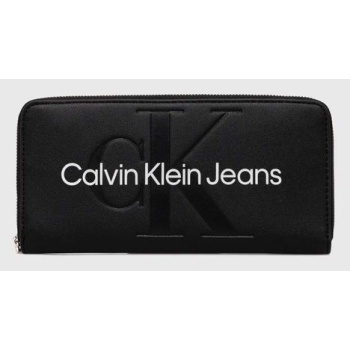 πορτοφόλι calvin klein jeans χρώμα μαύρο 100% poliuretan