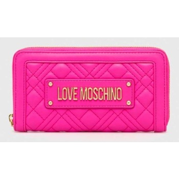 πορτοφόλι love moschino χρώμα ροζ 100% poliuretan