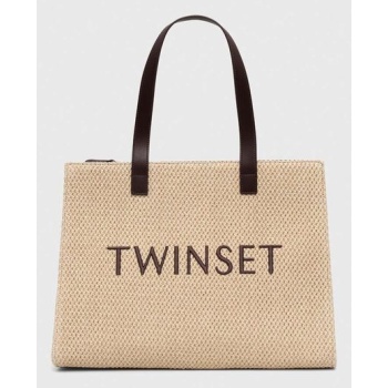 τσάντα twinset χρώμα μπεζ κύριο υλικό 50% πολυαιθυλένιο