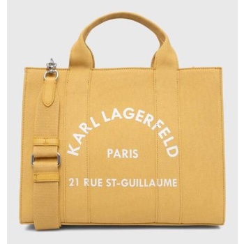 τσάντα karl lagerfeld χρώμα κίτρινο 65% ανακυκλωμένο