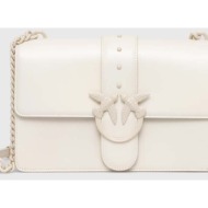δερμάτινη τσάντα pinko χρώμα: άσπρο 100% φυσικό δέρμα