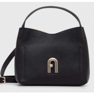 δερμάτινη τσάντα furla χρώμα: μαύρο κύριο υλικό: 100% φυσικό δέρμα
φόδρα: 50% νάιλον, 50% poliuretan