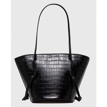 δερμάτινη τσάντα alohas χρώμα μαύρο κύριο υλικό 100%