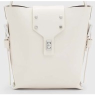 δερμάτινη τσάντα allsaints miro χρώμα: άσπρο 100% φυσικό δέρμα
