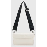δερμάτινη τσάντα allsaints zoe χρώμα: άσπρο φυσικό δέρμα