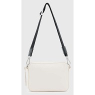 δερμάτινη τσάντα allsaints lucile χρώμα: άσπρο φυσικό δέρμα