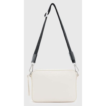 δερμάτινη τσάντα allsaints lucile χρώμα άσπρο φυσικό δέρμα