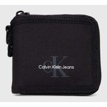πορτοφόλι calvin klein jeans χρώμα μαύρο 100%