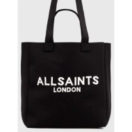 τσάντα allsaints izzy χρώμα: μαύρο 100% ανακυκλωμένος πολυεστέρας