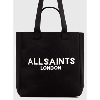 τσάντα allsaints izzy χρώμα μαύρο 100% ανακυκλωμένος