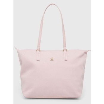 τσάντα tommy hilfiger χρώμα ροζ 95% ανακυκλωμένος