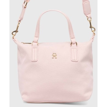 τσάντα tommy hilfiger χρώμα ροζ 95% ανακυκλωμένος