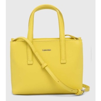 τσάντα calvin klein χρώμα κίτρινο 51% ανακυκλωμένος