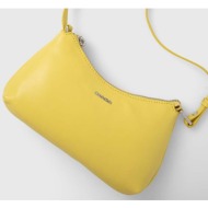 τσάντα calvin klein χρώμα: κίτρινο 51% ανακυκλωμένος πολυεστέρας, 49% poliuretan