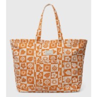βαμβακερή τσάντα billabong χρώμα: πορτοκαλί 100% βαμβάκι