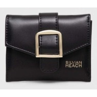 πορτοφόλι silvian heach χρώμα: μαύρο 100% poliuretan