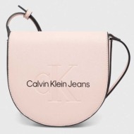 τσάντα calvin klein jeans χρώμα: ροζ 100% poliuretan