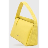 τσάντα calvin klein χρώμα: κίτρινο 51% ανακυκλωμένος πολυεστέρας, 49% poliuretan