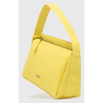 τσάντα calvin klein χρώμα κίτρινο 51% ανακυκλωμένος