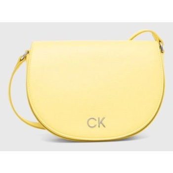 τσάντα calvin klein χρώμα κίτρινο 100% poliuretan