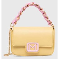 τσάντα marella χρώμα: κίτρινο συνθετικό ύφασμα