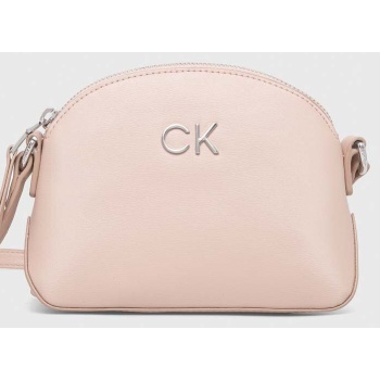 τσάντα calvin klein χρώμα ροζ 100% poliuretan